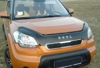 Дефлектор капота (мухобойка) KIA Soul c 2008-2011 г.в. (Киа Соул) Вип Тюнинг